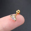 Puncture Stud Earrings Copper Inlaid Zircon Crown Shape Electroplated