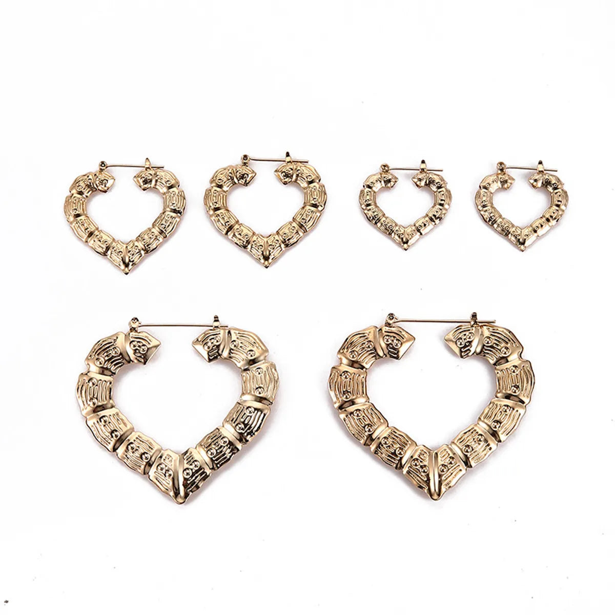 Fashion Heart Iron No Inlaid Earrings