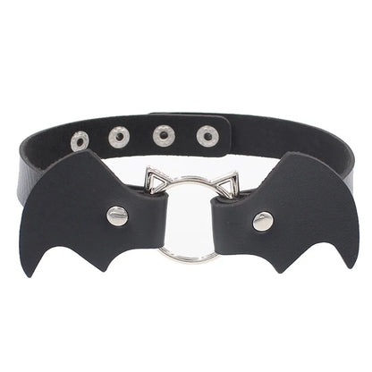 Punk Bat Pu Leather Alloy Halloween Women'S Choker