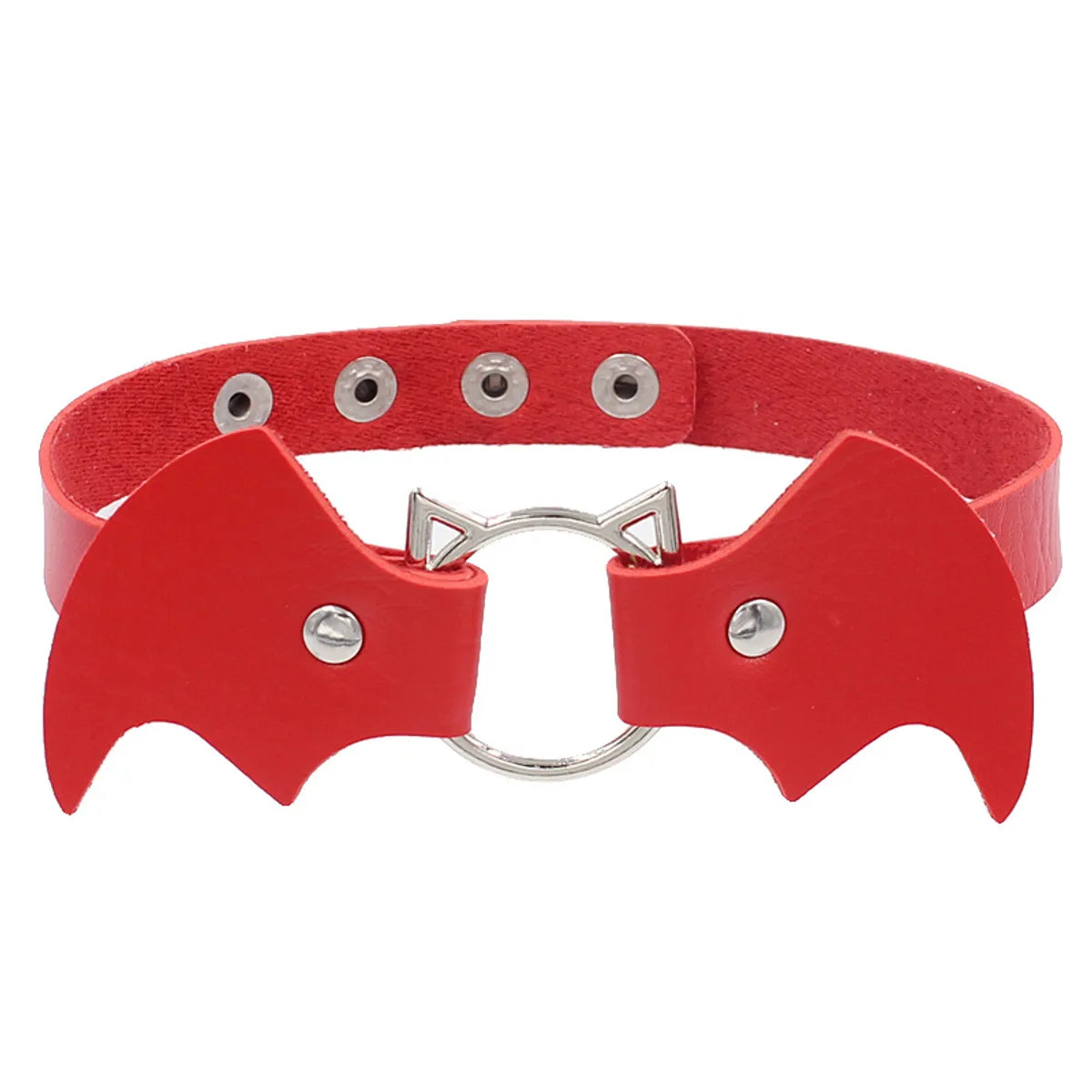 Punk Bat Pu Leather Alloy Halloween Women'S Choker