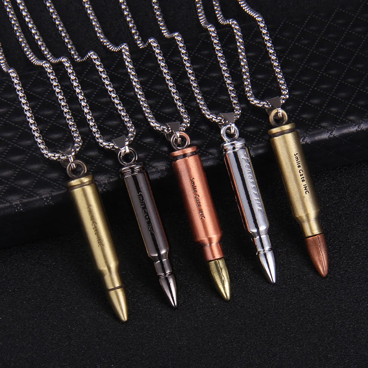 Punk Bullet Stainless Steel Alloy Plating Men'S Pendant Necklace