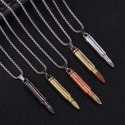 Punk Bullet Stainless Steel Alloy Plating Men'S Pendant Necklace