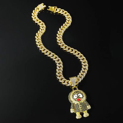 Punk Cartoon Character Alloy Inlay Rhinestones Men'S Pendant Necklace