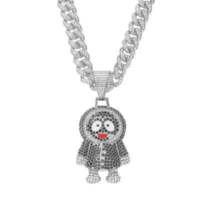 Punk Cartoon Character Alloy Inlay Rhinestones Men'S Pendant Necklace