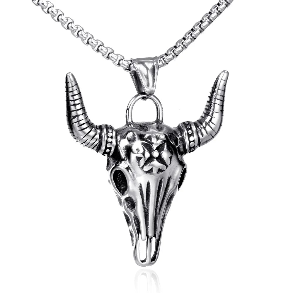 Punk Cattle Titanium Steel None 18K Gold Plated Men'S