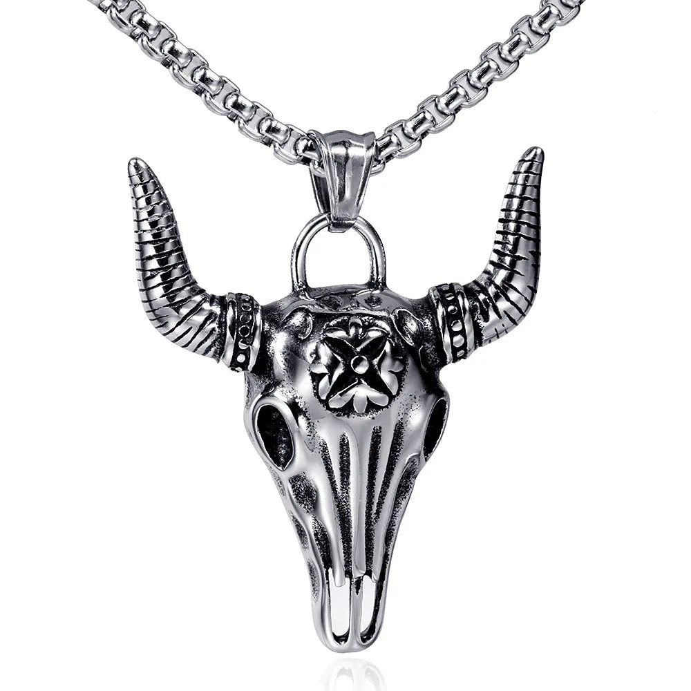 Punk Cattle Titanium Steel None 18K Gold Plated Men'S