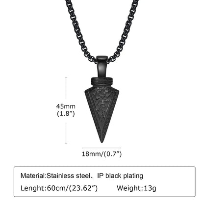 Punk Classic Style Arrow Stainless Steel Men'S Pendant Necklace