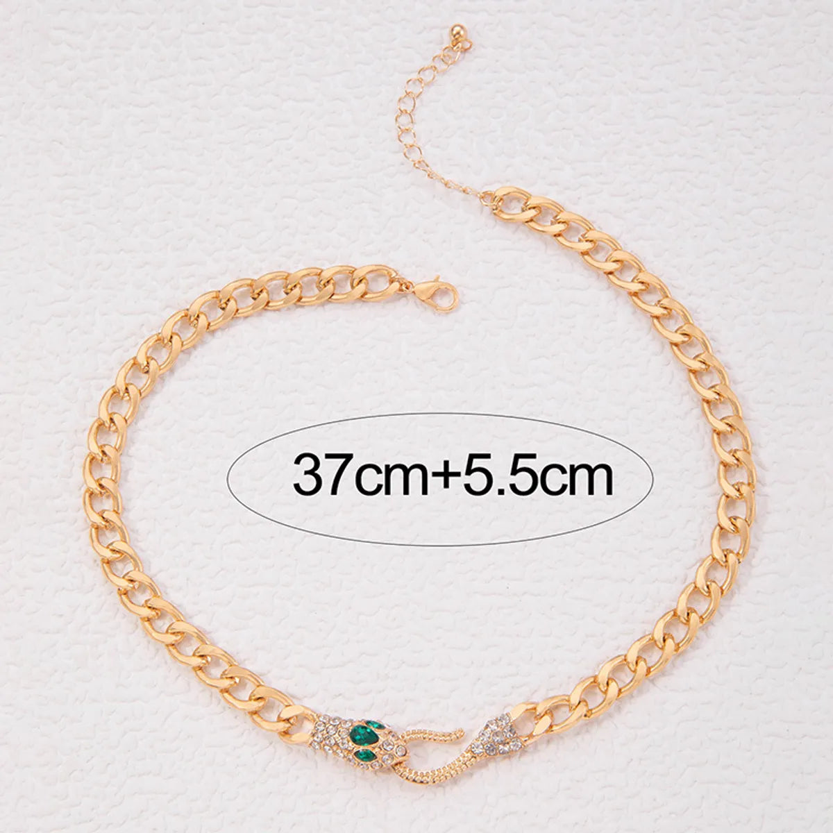 Punk Classic Style Snake Alloy Inlay Artificial Gemstones Artificial Rhinestones Women'S Necklace