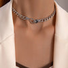 Punk Classic Style Snake Alloy Inlay Artificial Gemstones Artificial Rhinestones Women'S Necklace