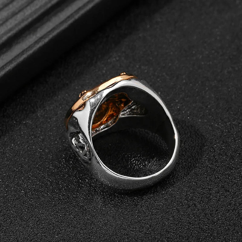 Punk Color Block Alloy Stoving Varnish Men'S Rings