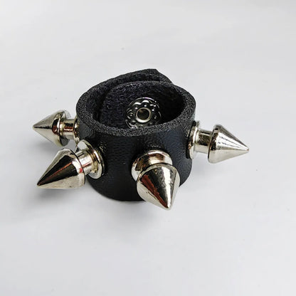 Punk Color Block Pu Leather  Women'S Rings