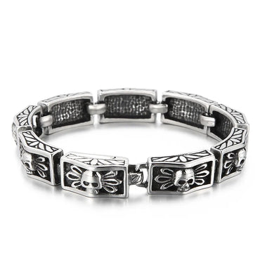 Punk Color Block Titanium Steel Stoving Varnish Men'S Bracelets