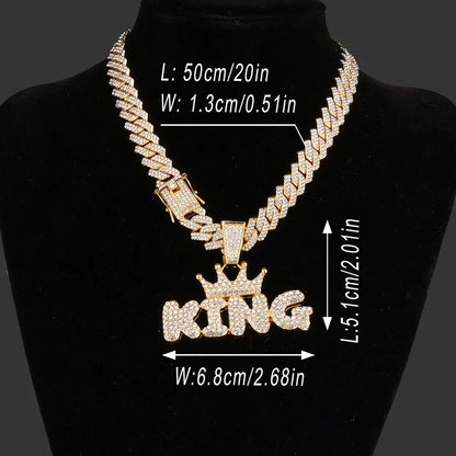 Punk Commute Letter Crown Zinc Alloy Polishing Plating Inlay Rhinestones Unisex Pendant Necklace