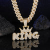Punk Commute Letter Crown Zinc Alloy Polishing Plating Inlay Rhinestones Unisex Pendant Necklace