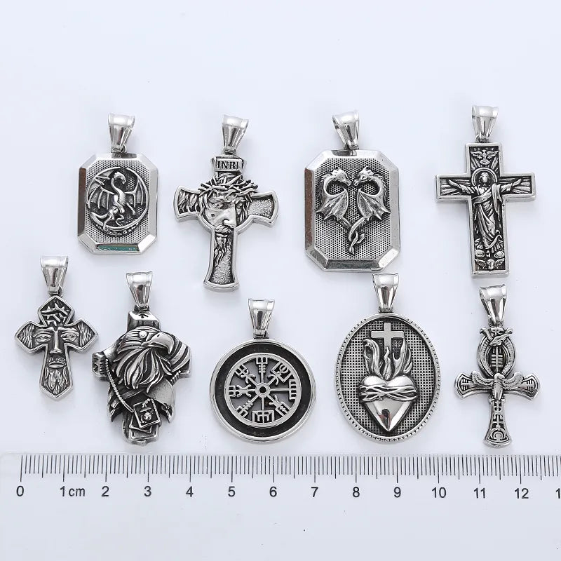 Punk Cool Style Cross 304 Stainless Steel No Inlaid Men'S Necklace Pendant