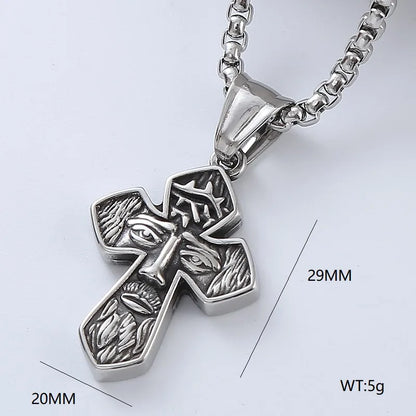 Punk Cool Style Cross 304 Stainless Steel No Inlaid Men'S Necklace Pendant