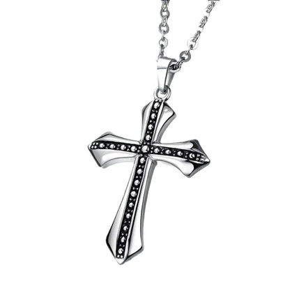 Punk Cross Alloy Plating Men's Pendant Necklace 1 Piece