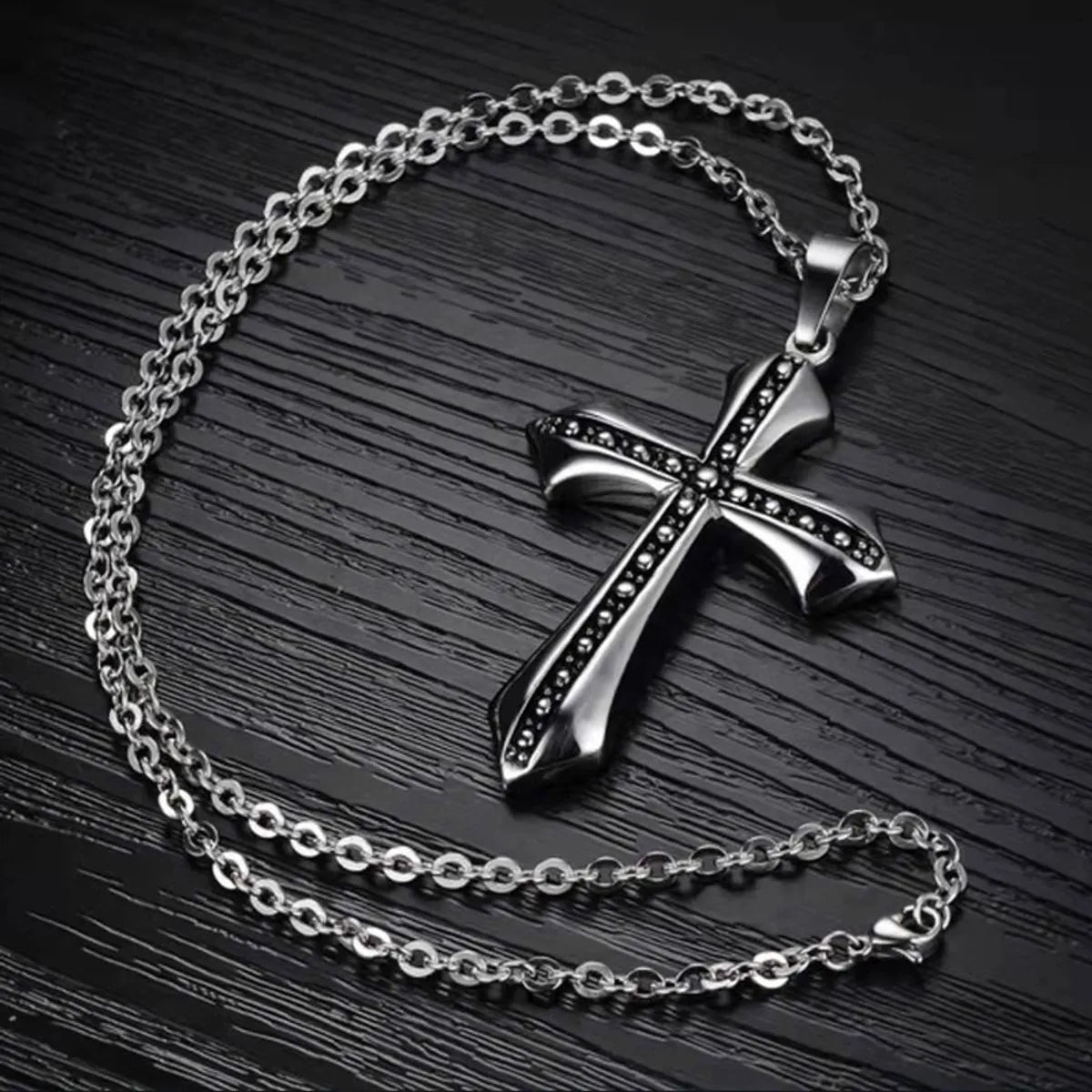 Punk Cross Alloy Plating Men's Pendant Necklace 1 Piece