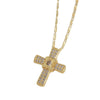 Punk Cross Copper Necklace With Electroplating And O Word Chain Unisex Fashion Design