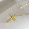 Punk Cross Copper Necklace With Electroplating And O Word Chain Unisex Fashion Design
