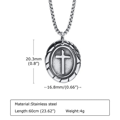 Punk Cross 201 Stainless Steel Polishing Men'S