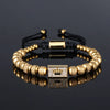 Punk Crown Titanium Steel Beaded Men'S Bracelets Bangle