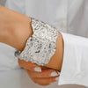 Punk Exaggerated Metal Hemp Alloy Bracelet With Electroplating For Female Hip Hop Style