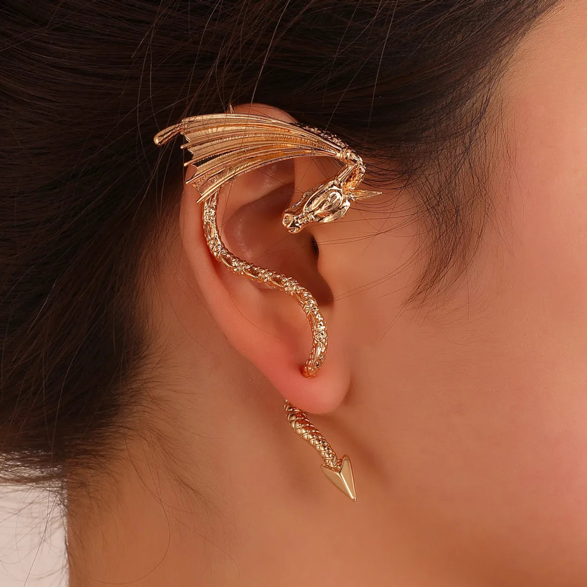 Punk Flying Dragon Ear Clip Fashion Creative Dragon Alloy Earring