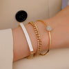 Punk Geometric Alloy Bracelet Set With Electroplating Treatment For Women