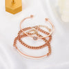 Punk Geometric Alloy Bracelet Set With Electroplating Treatment For Women
