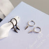 Punk Geometric Conical Sterling Silver Stoving Varnish Drop Earrings 1 Pair