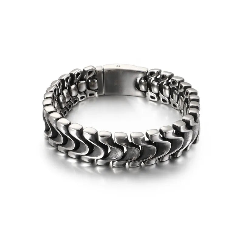 Punk Geometric Stainless Steel Men'S Bracelets