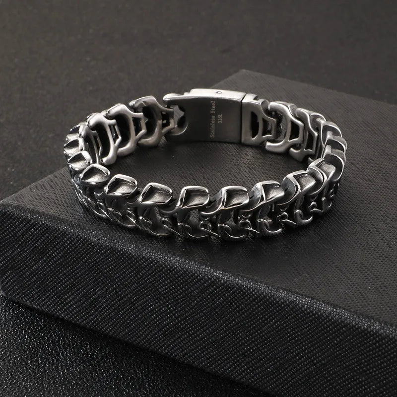 Punk Geometric Stainless Steel Men'S Bracelets