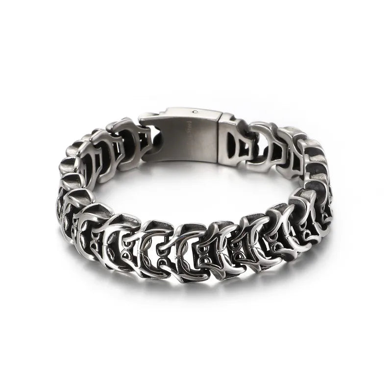 Punk Geometric Stainless Steel Men'S Bracelets