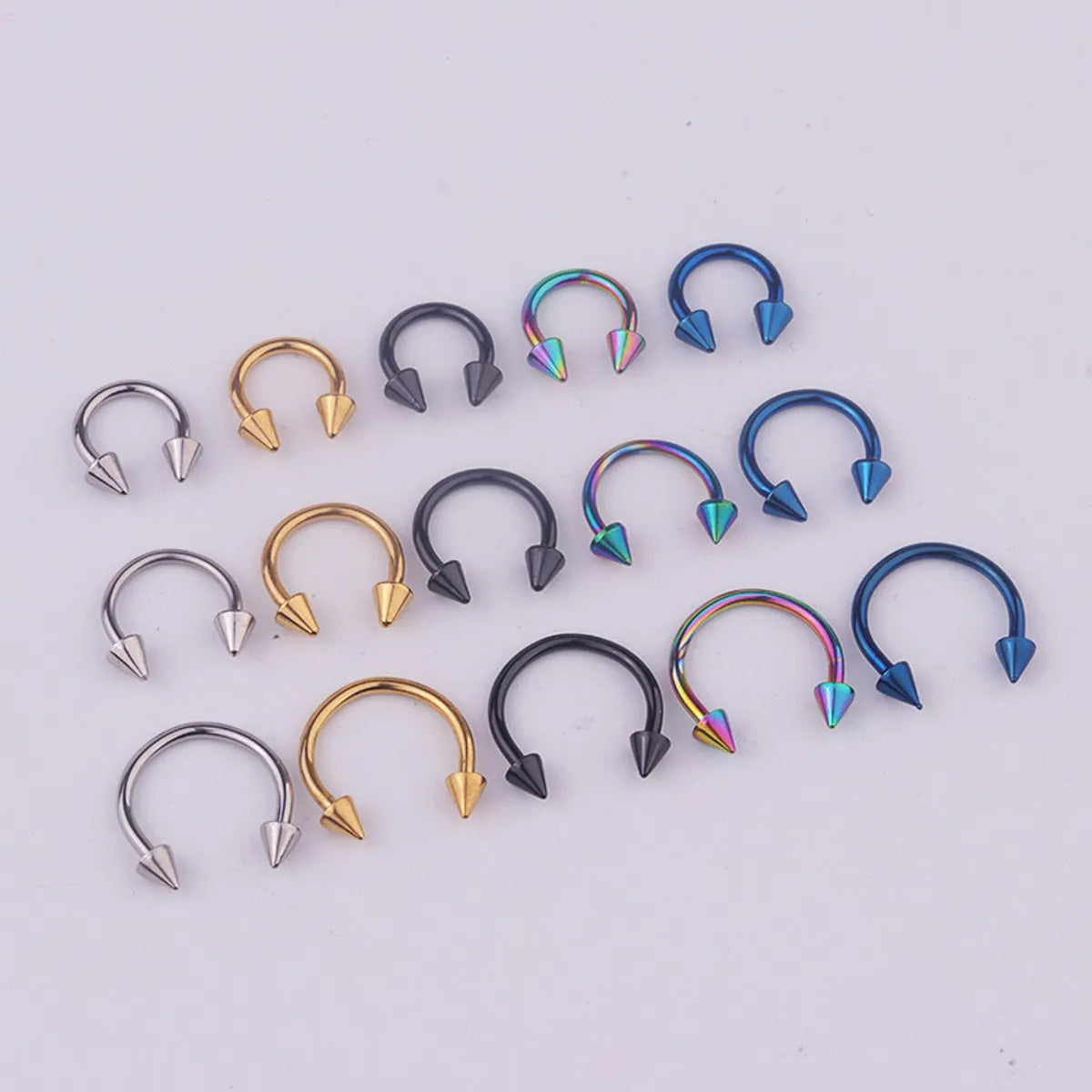 Punk Geometric Stainless Steel Plating Nose Ring