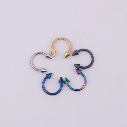 Punk Geometric Stainless Steel Plating Nose Ring