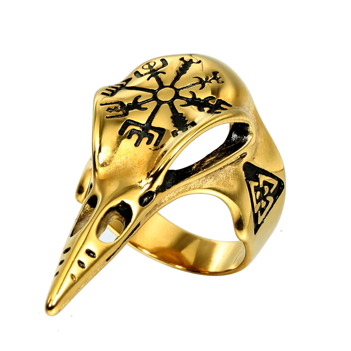 Punk Geometric Stainless Steel Polishing None 18K Gold Plated Rhodium Plated Unisex Rings