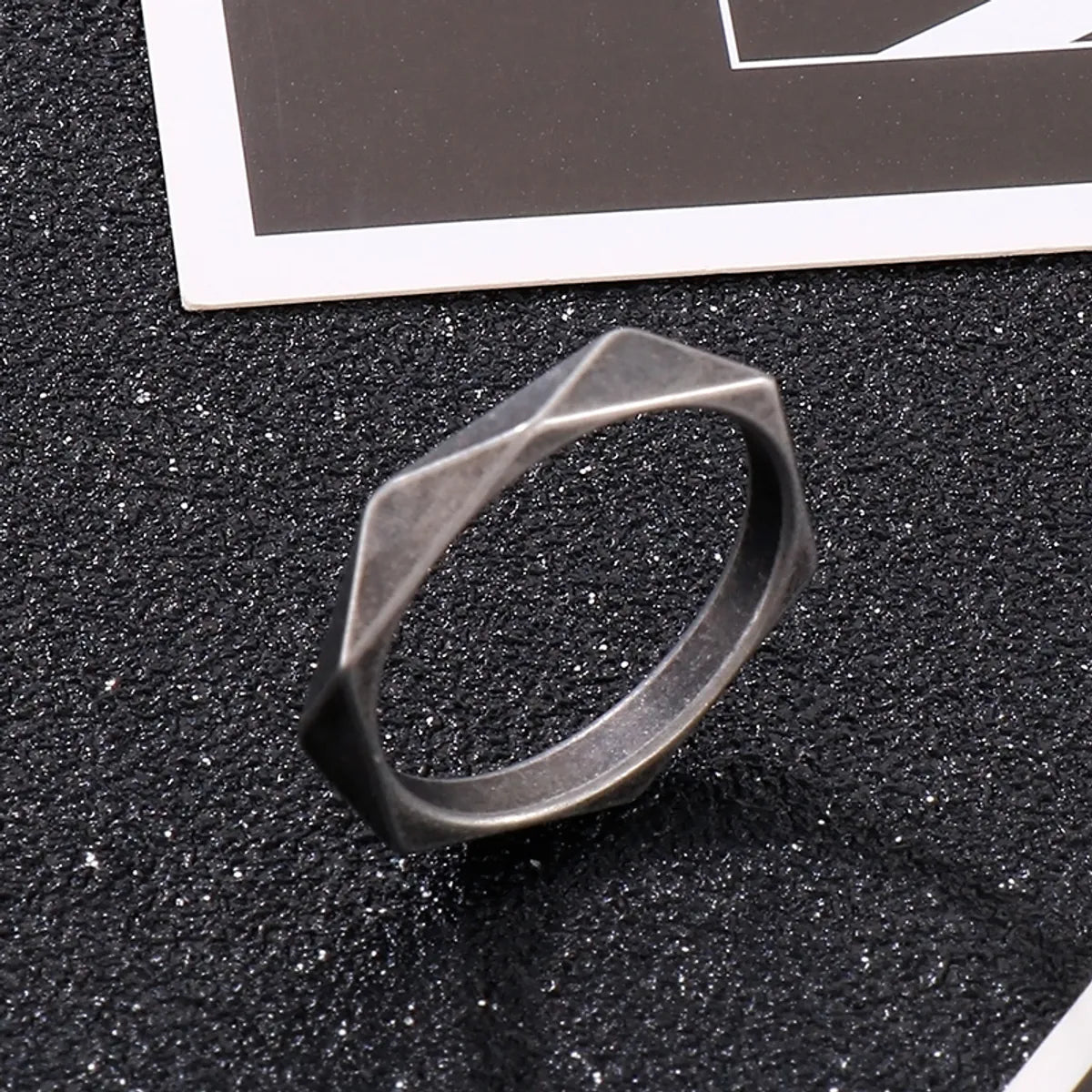 Punk Geometric Stainless Steel Rings 1 Piece