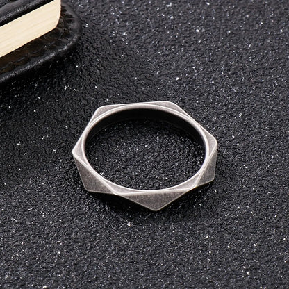 Punk Geometric Stainless Steel Rings 1 Piece