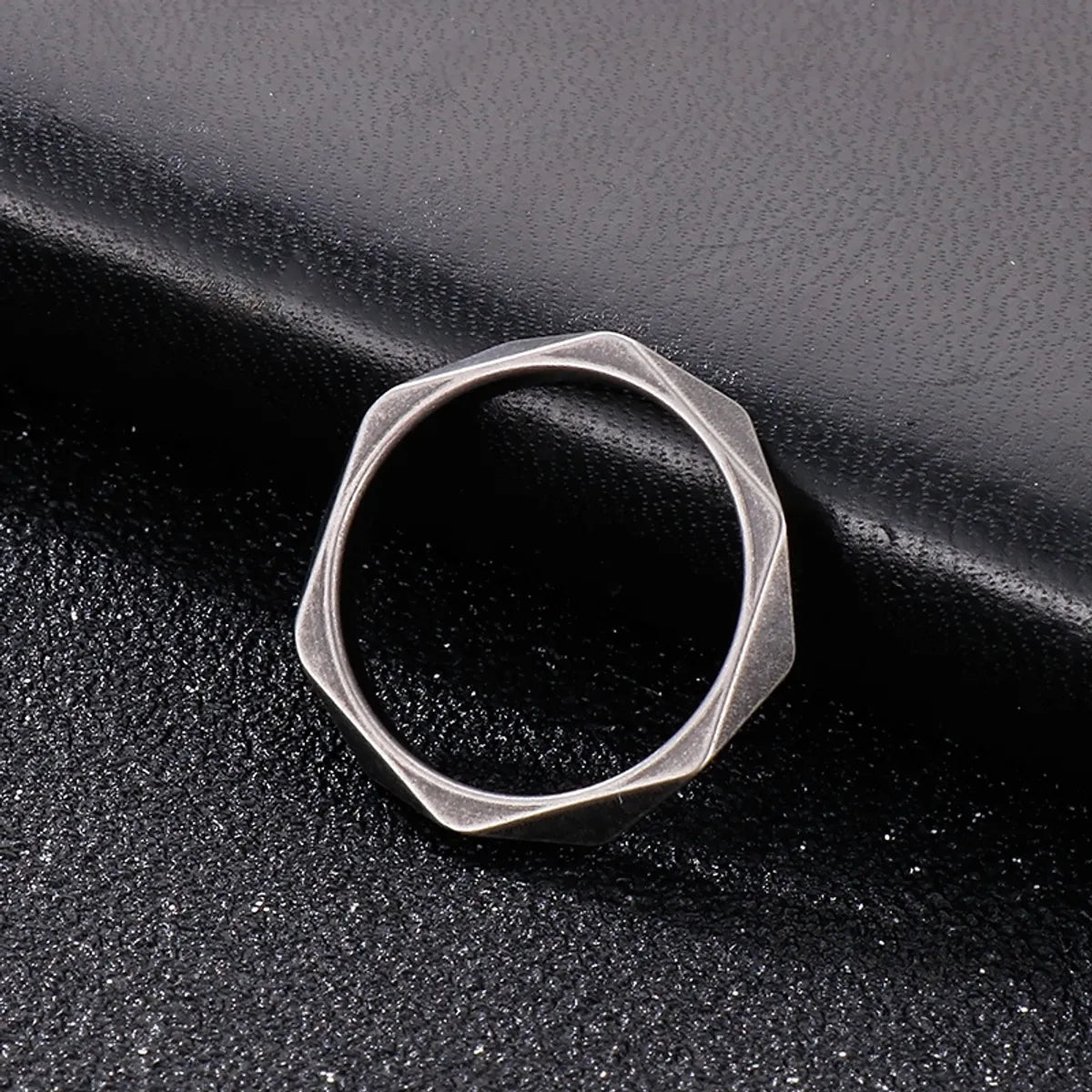 Punk Geometric Stainless Steel Rings 1 Piece