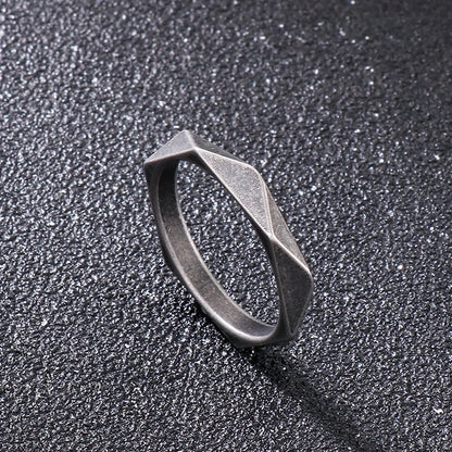 Punk Geometric Stainless Steel Rings 1 Piece