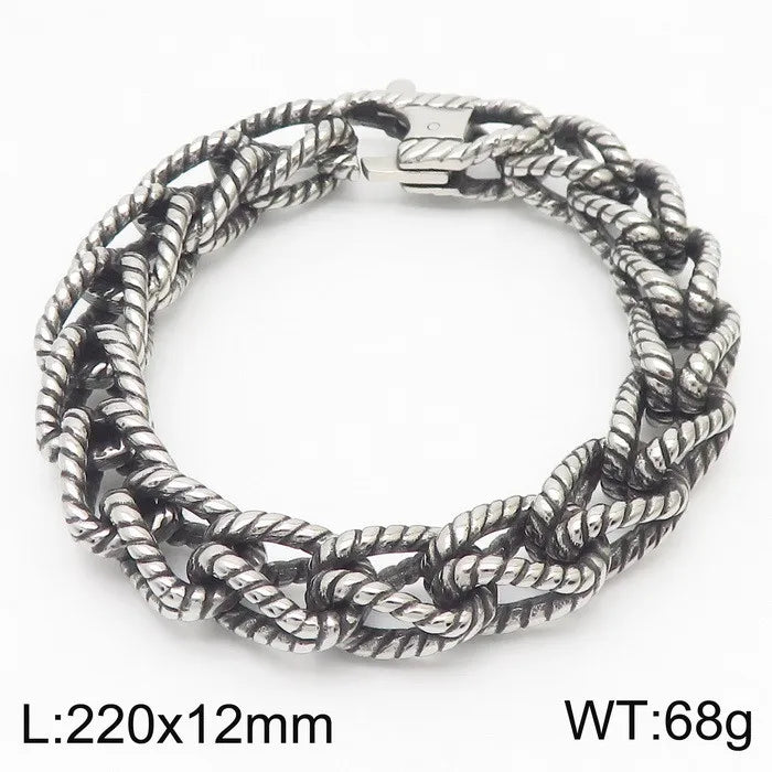 Punk Geometric Titanium Steel Men'S Bracelets