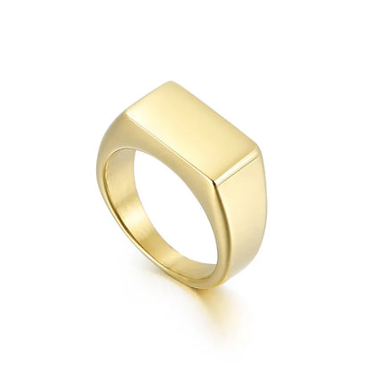 Punk Geometric Titanium Steel Plating 18K Gold Plated Men'S Rings