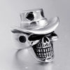 Punk Goth Rock Pirate Skull Titanium Steel Men's Ring Stainless Steel With Animal Zodiac Pattern Electroplated