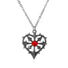 Punk Gothic Heart Piercer Earrings For Women Copper Electroplated Red Stone