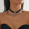 Punk Gothic Necklace Black Artificial Leather Zinc Alloy Twisted Chain Geometric Electroplating Jewelry