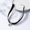 Punk Gothic Necklace Black Artificial Leather Zinc Alloy Twisted Chain Geometric Electroplating Jewelry