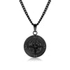 Punk Gothic Style Stainless Steel And Titanium Steel Rose Skull Pendant Necklace With Twist Chain And Geometric Pattern Handmade For Men