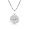 Punk Gothic Style Stainless Steel And Titanium Steel Rose Skull Pendant Necklace With Twist Chain And Geometric Pattern Handmade For Men
