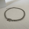 Punk Gothic Style Titanium Steel Cuban Chain Unisex Necklace With Geometric Design And Polishing Treatment